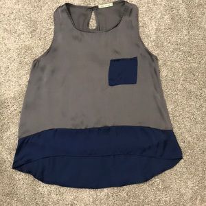Grey and Navy High Low Tank